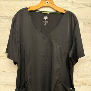 HH Works Healing Hands Scrubs Madison Top Women's 3X Black Shoot Sleeve Pockets
